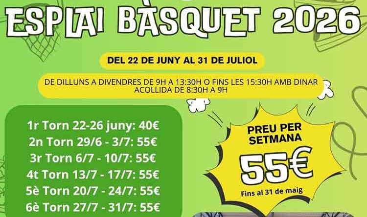 L’Esplai Bàsquet és un projecte de joc i entreteniment per a nois i noies durant els dies de vacances escolars.